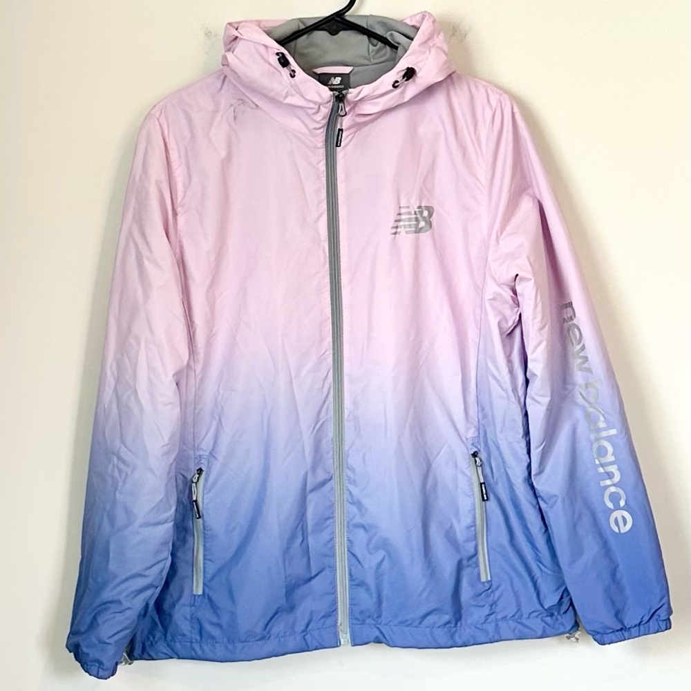 NWOT New Balance Pink and Purple Ombré Windbreaker Jacket - Size: Large